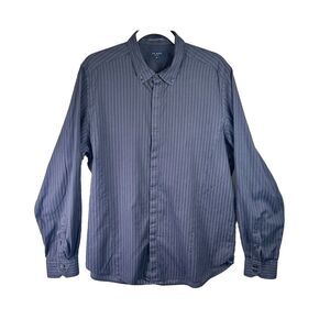 Ted Baker London Shirt Mens Size 6 Button Up Long Sleeve Stripes Preppy Collared